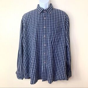 Alan Flusser Men’s Shirt Plaid Blue sz XXL